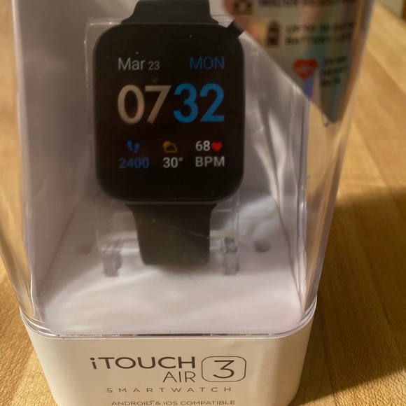 iTouch Air 3 Smartwatch Fitness Tracker: Black Case with Black Strap (44mm) - Picture 2 of 6